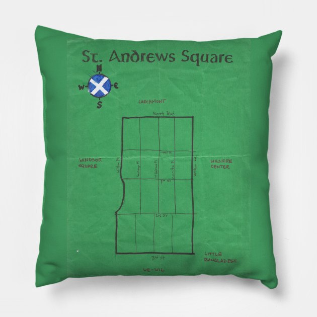 St. Andrews Square Pillow by PendersleighAndSonsCartography