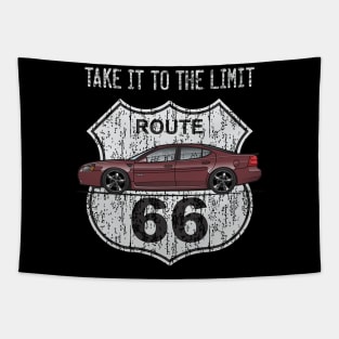 Route 66 Maroon Tapestry