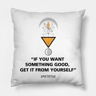 Stoic Quote from Epictetus Pillow