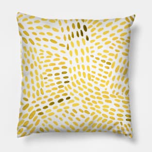 Watercolor dotted lines - yellow Pillow