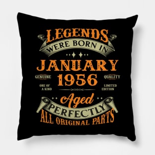 67th Birthday Gift Legends Born In January 1956 67 Years Old Pillow