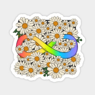 Rainbow Infinity Symbol In Daisy Garden Magnet