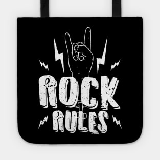 Rock Rules Rock And Roll Music Inspired Graphic Tote