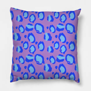 Neon Blue Cheetah Pattern Pillow