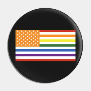 LGBTQ+ PRIDE US FLAG - AMERICAN FLAG IN THE PRIDE RAINBOW FLAG COLOURS Pin