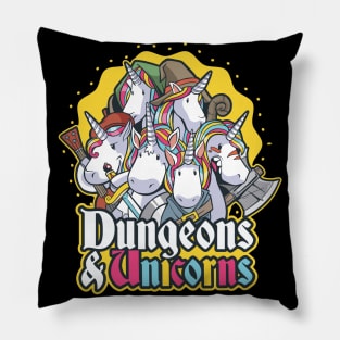 Dungeons and Unicorns Funny Halloween Kawaii Squad Party Pillow