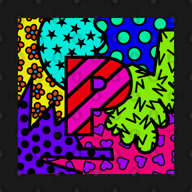 Alphabet Series - Letter P - Bright and Bold Initial Letters by JossSperdutoArt