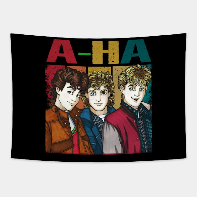 The Sun Always Shines a-ha Synth-Pop Nostalgia Tapestry by Mushroom Time