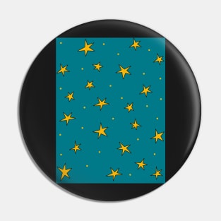 Stars in the night sky - radiant teal jade green Pin