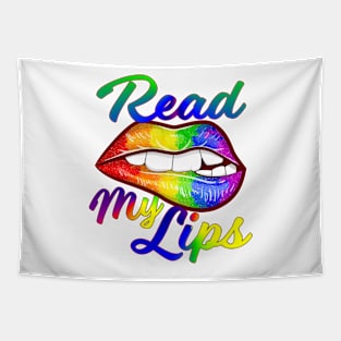 Read My Lips Fun Rainbow Lips Tapestry