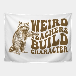 Weird Teachers Build Characters Retro Tshirt, Vintage Raccoon Shirt, Trash Panda Shirt, Funny Tapestry