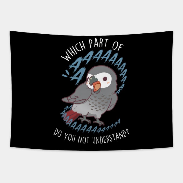 African Grey Parrot Aaaa Tapestry by Psitta