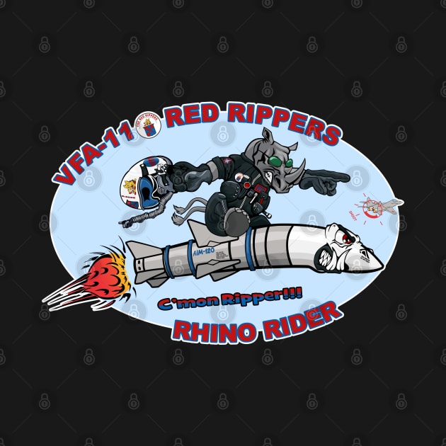 Red Rippers Rhino Nose Art by MBK