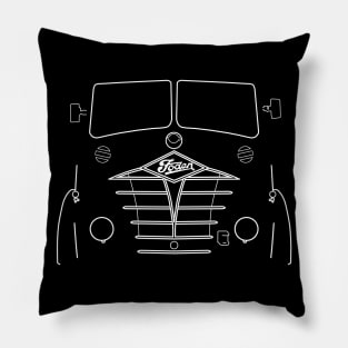 Classic Foden S18 lorry white outline graphic Pillow