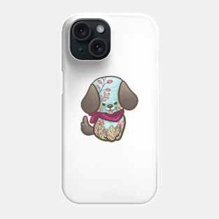 Dog with Leaves Pattern Phone Case