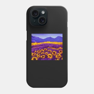 Purple Aesthetic Sunflowers Impressionist Landscape Phone Case