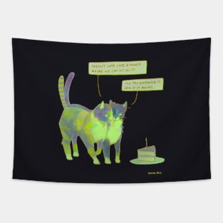 Just Two Cats Thinkin' About Cake Tapestry