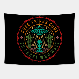 alien abduction ufo vintage Tapestry