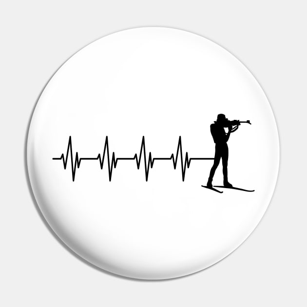 Cross country skiing heartbeat Pin by KC Happy Shop