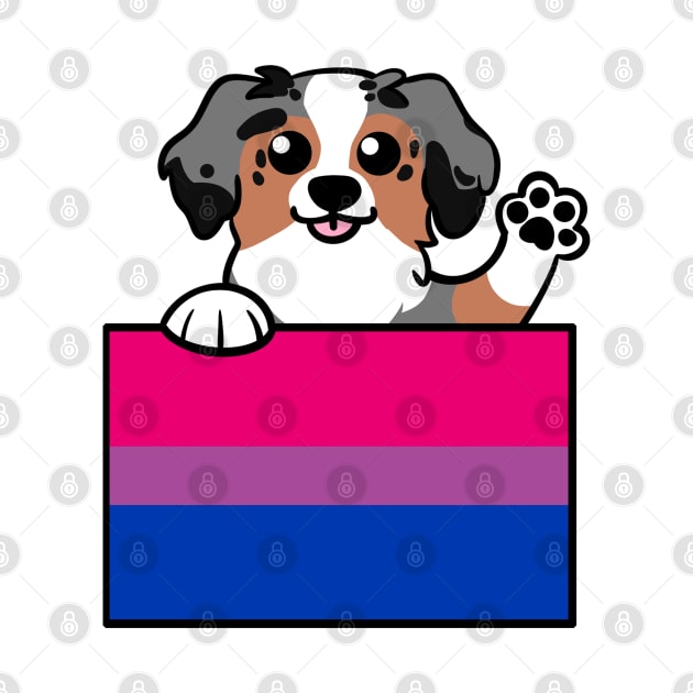 Love is Love Puppy - Blue Merle - Bi Pride Flag by LittleGreenHat