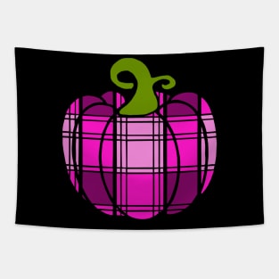 Purple Plaid Pumpkin Tapestry