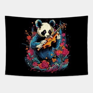 Panda Playing Violin Tapestry