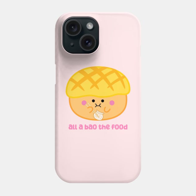 Pineapple Bun Dumpling Chopsticks All a Bao the Food (Bolo Bao 菠蘿包) | by queenie's cards Phone Case by queenie's cards