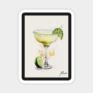 A Toast to Tradition: The Margarita Cocktail in Stylized Sketch Magnet