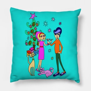 Merry Martini Christmas Pillow