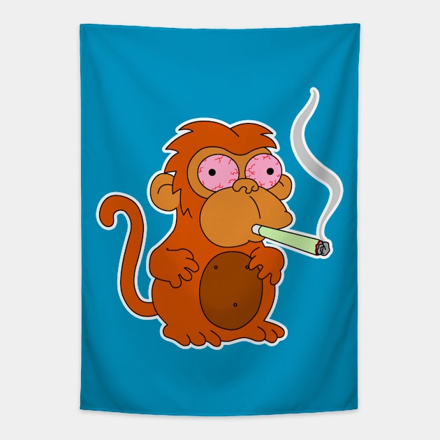 Smoking Monkey Tapestry by deancoledesign