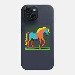 Colourful Horse in Colour block style Phone Case