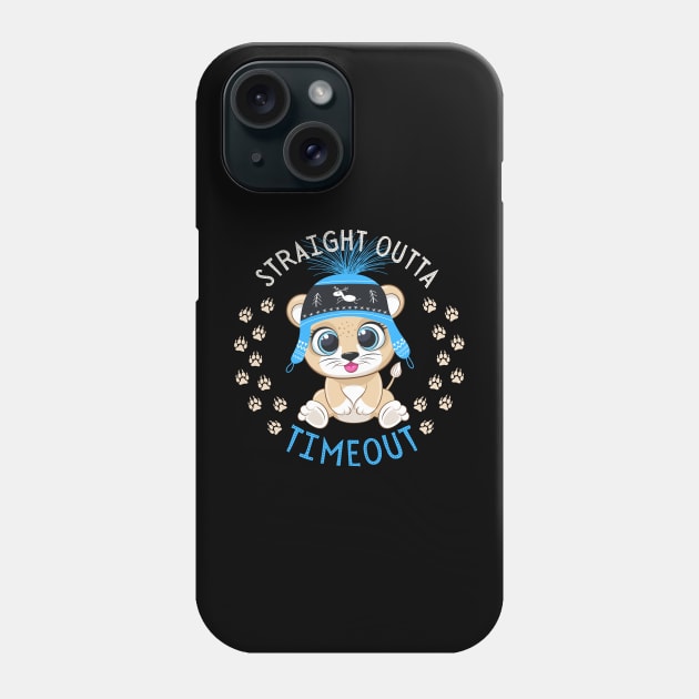 Straight Outta Timeout Cute and Smart Cookie Sweet little tiger in a hat cute baby outfit Phone Case by BoogieCreates