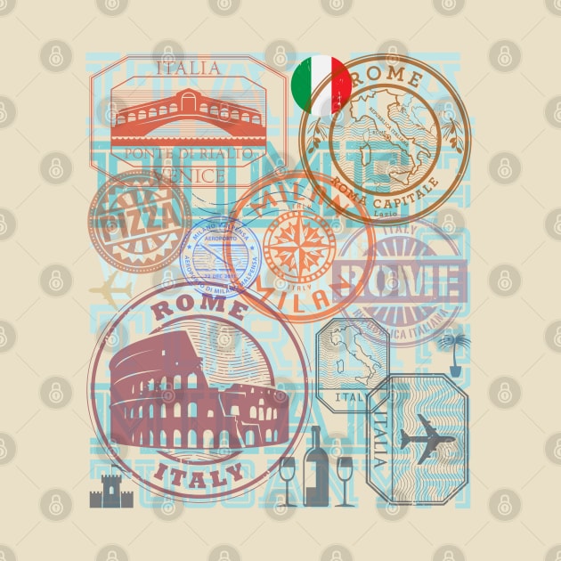 Travel stamps Italy by studio_838