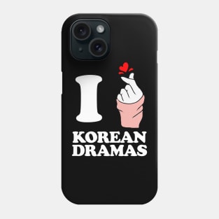 i love korean dramas finger heart white Phone Case