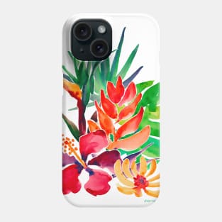 Tropical Garden Vibrant Watercolor Phone Case