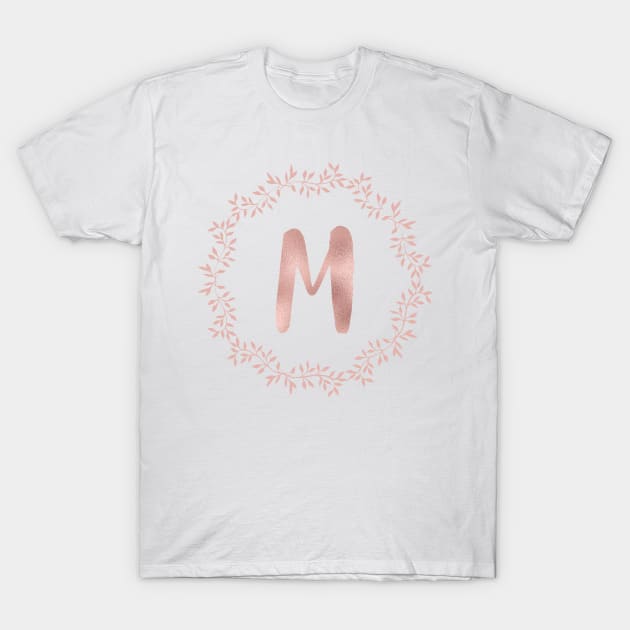 Golden Monogram Letter M | Kids T-Shirt