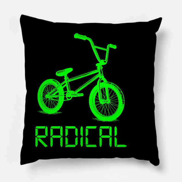 Radical BMX (green) Pillow by Stupiditee