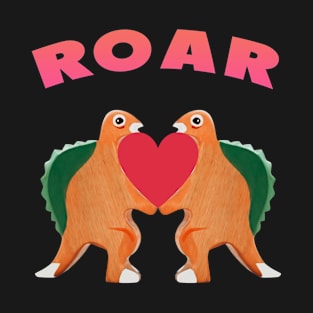 Cute Dinosaur Backtoschool Quote Roar Heart Pink T-Shirt