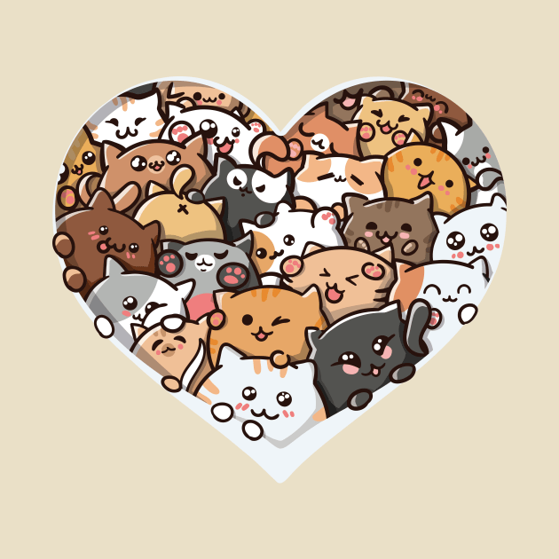 Heart of Whiskers: Kittens Forming a Heart Design by DogsandCats
