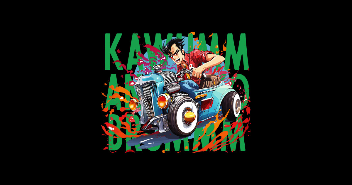 Manga Car Racer Manga Art Sticker TeePublic