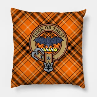 Halloween Crest over Tartan Pillow