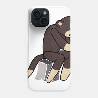 Sock Monkey Thinking Phone Case