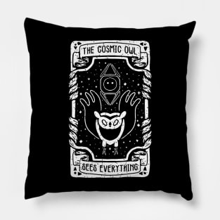 adventure time, the cosmic owl from adventure time in an awesome tarot card design Pillow