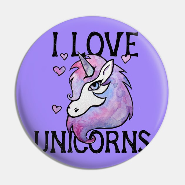 I Love Unicorns Pin by bubbsnugg