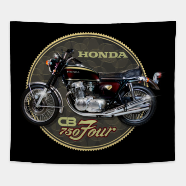 Classic Honda Cb 750 Four By Motormaniac Honda Tapestry Teepublic