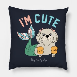 Cute Dog Mermaid Pillow