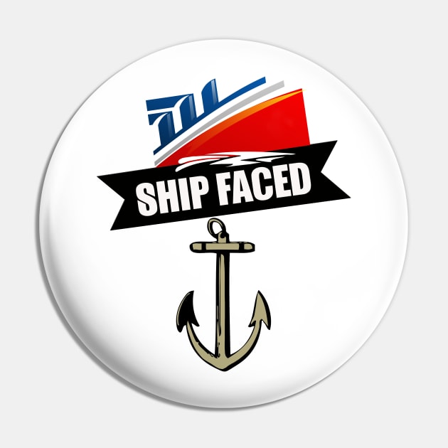 Funny Ship Faced Booze Cruise Boating Nautical Pun Pin by theperfectpresents