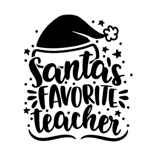 Santa's Favorite Teacher Christmas Gifts For Teacher Women T-Shirt