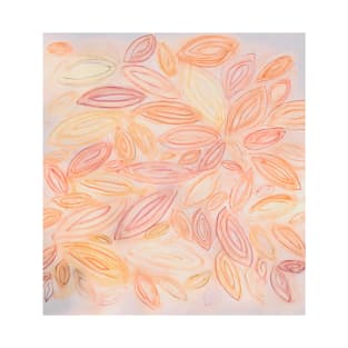 Watercolor leaves, autumn fall, in pale light pastel terra cotta beige orange peach tan yellow T-Shirt