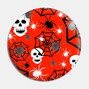 FRIGHT Night Horror Happy Halloween Skulls Pin